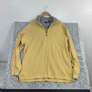 *NWT* Izod Men’s Mustard Quarter-Zip Pullover with Gray Collar Size XL
